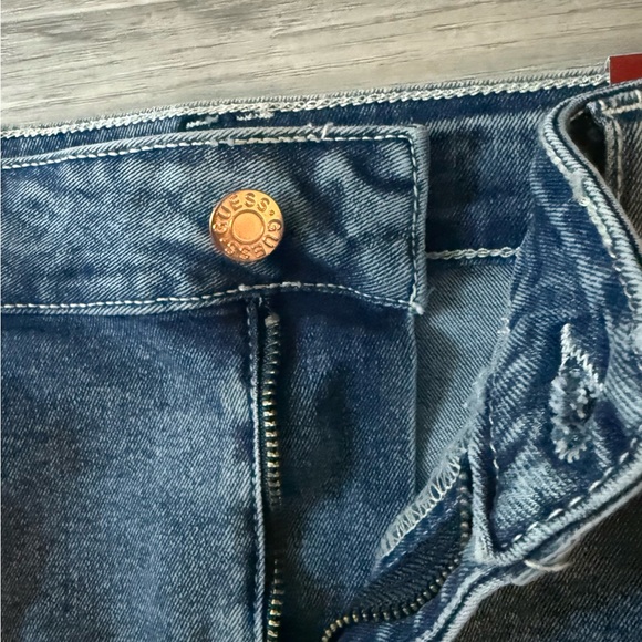 GUESS Cargo Denim Mini Skirt With Frayed Hem - The Maritime Wash - Picture 8 of 8